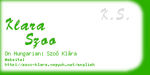 klara szoo business card