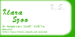 klara szoo business card